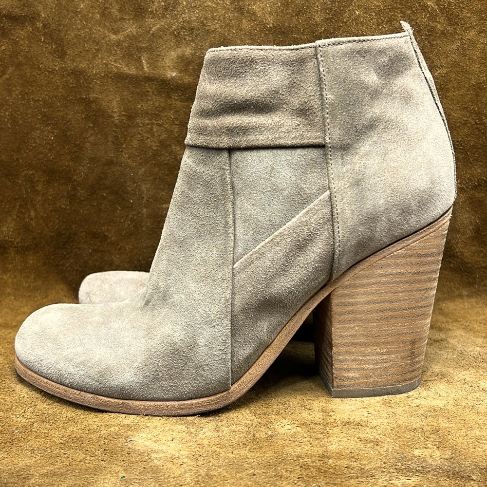Coclico Tan Suede Heeled Inner Zip Ankle Boots
